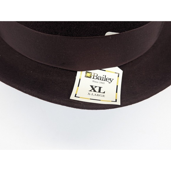 Bailey Jett Pork Pie Burgundy 100% Wool Hat Fedora Mens XL Bollman Company - Picture 3 of 13